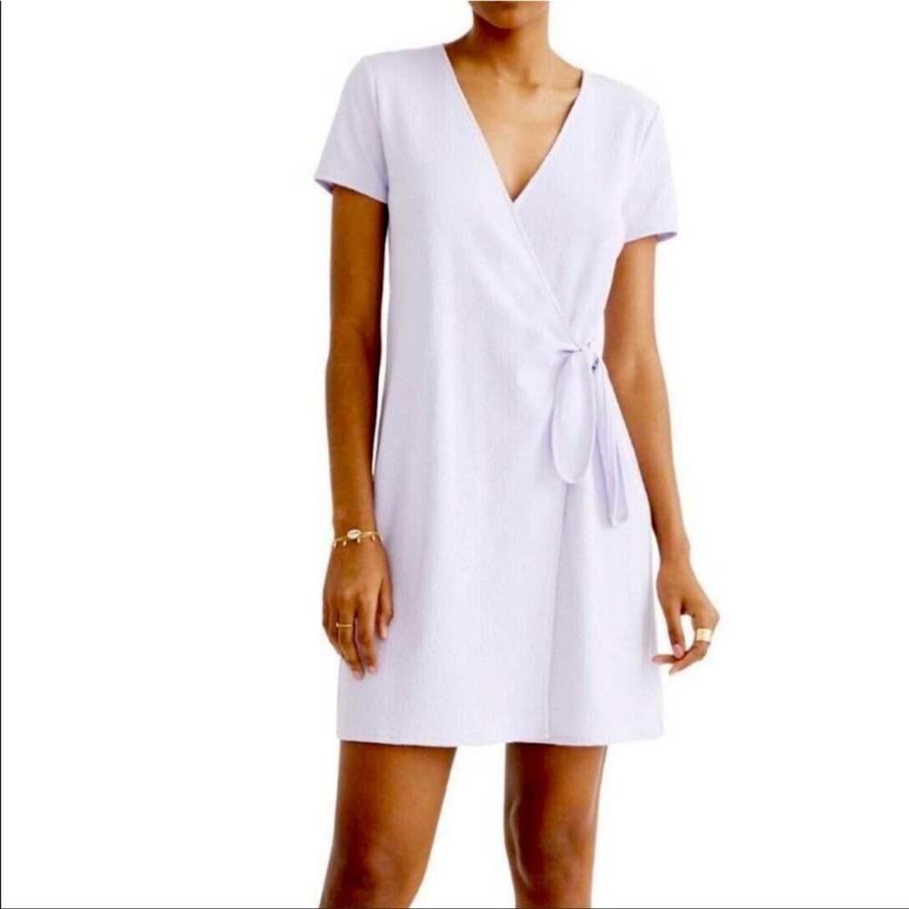 NWOT Madewell Texture and Thread Faux Wrap Dress in Lilac LARGE